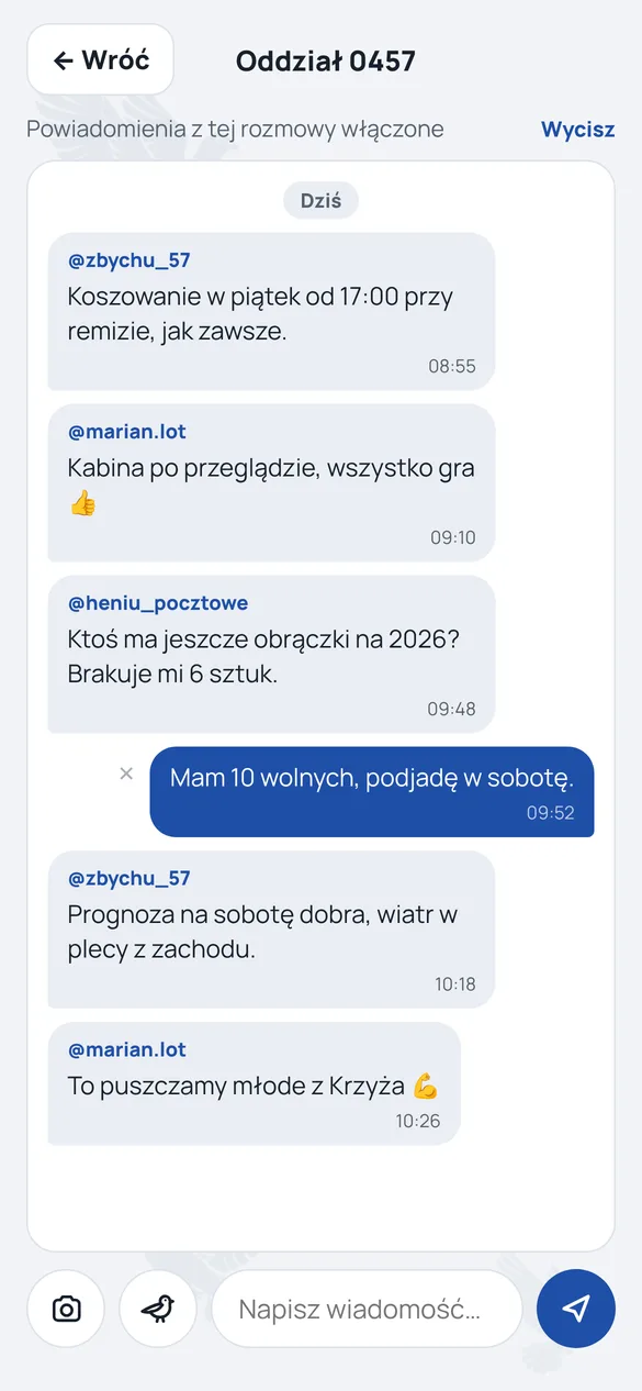 Czat oddziału